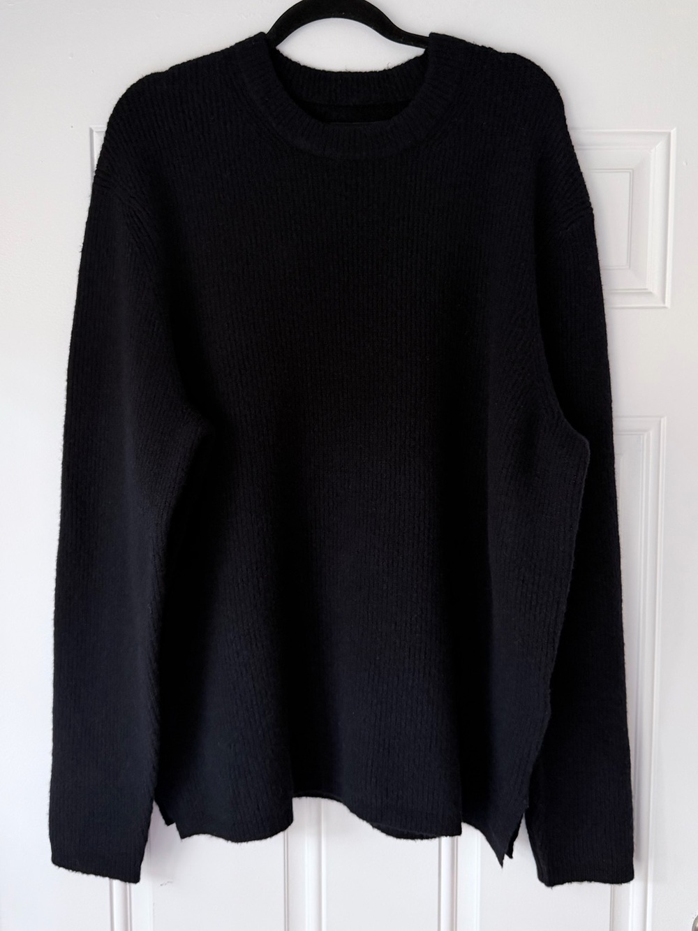 All Saints size L black wool blend crewneck sweater pullover men’s